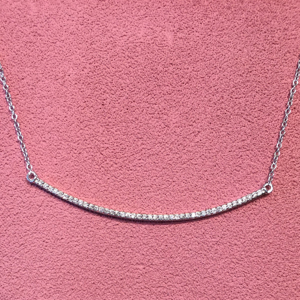 14K White Gold & Diamond Bar Necklace – Tory’s Jewelry